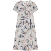 Summer 2024 new Chinese-style printed mid-length, slim and fashionable dress, short-sleeved V-neck, commuter style chiffon dress Item Picture